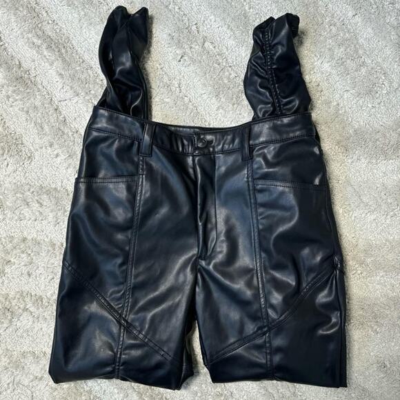 Free People Pleated Faux Leather Pants - Picture 1 of 6